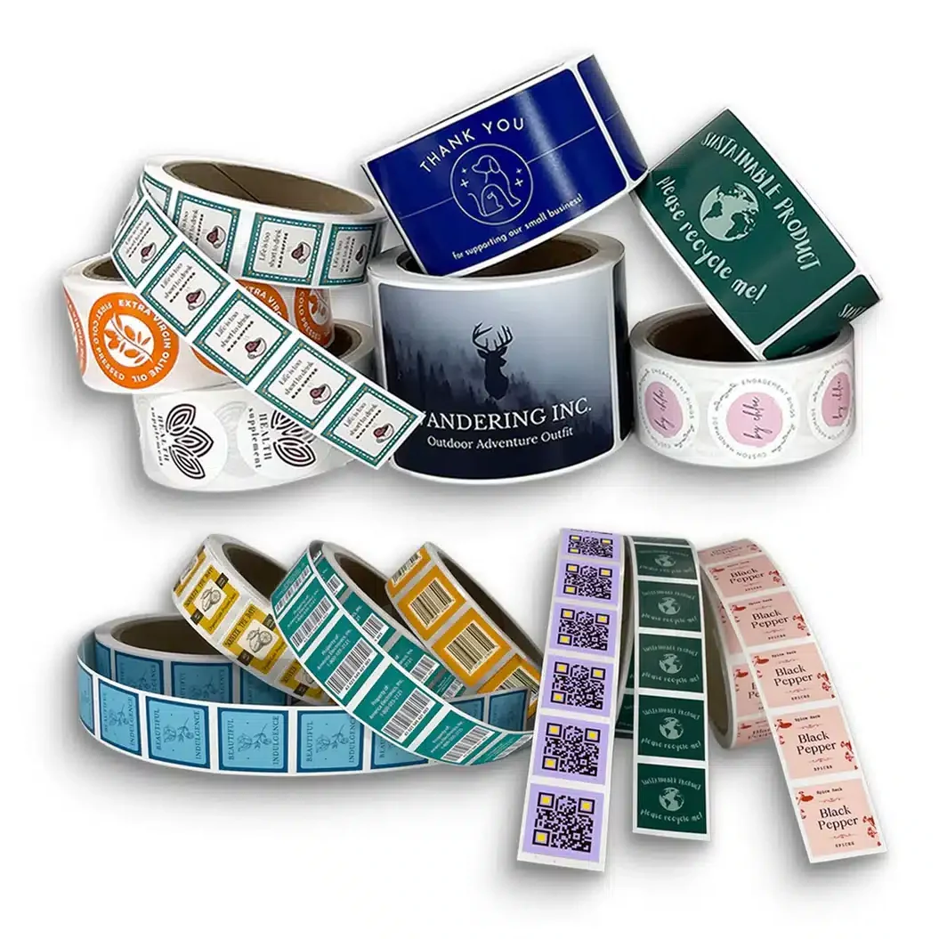 Rolls of custom printed product labels