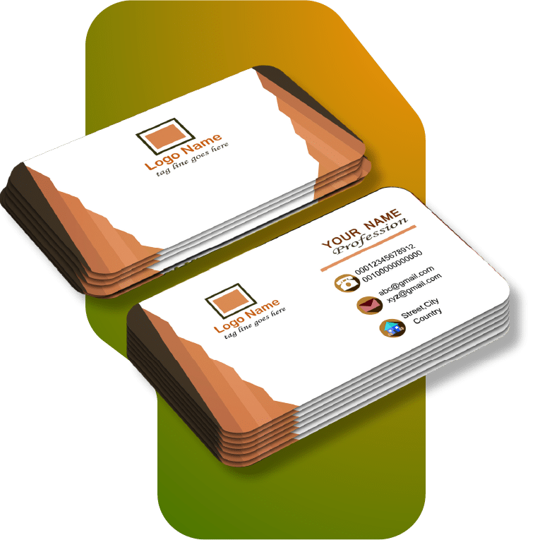 Stacks of offset-printed business cards